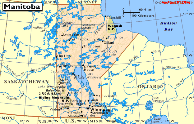 map of manitoba. Map of Manitoba