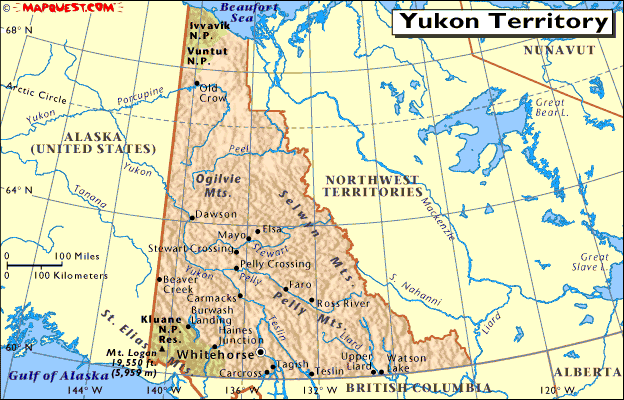 Map of the Yukon, Canada